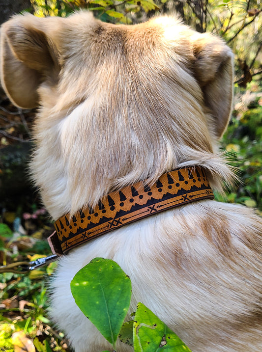 Happy Camper- Leather Dog Collar