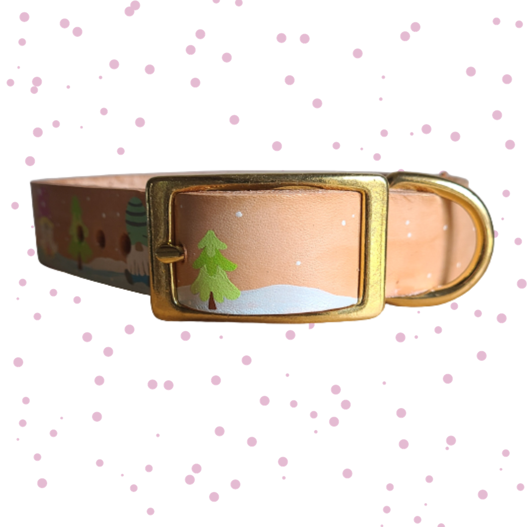 Forest Gnome  - Leather Dog Collar