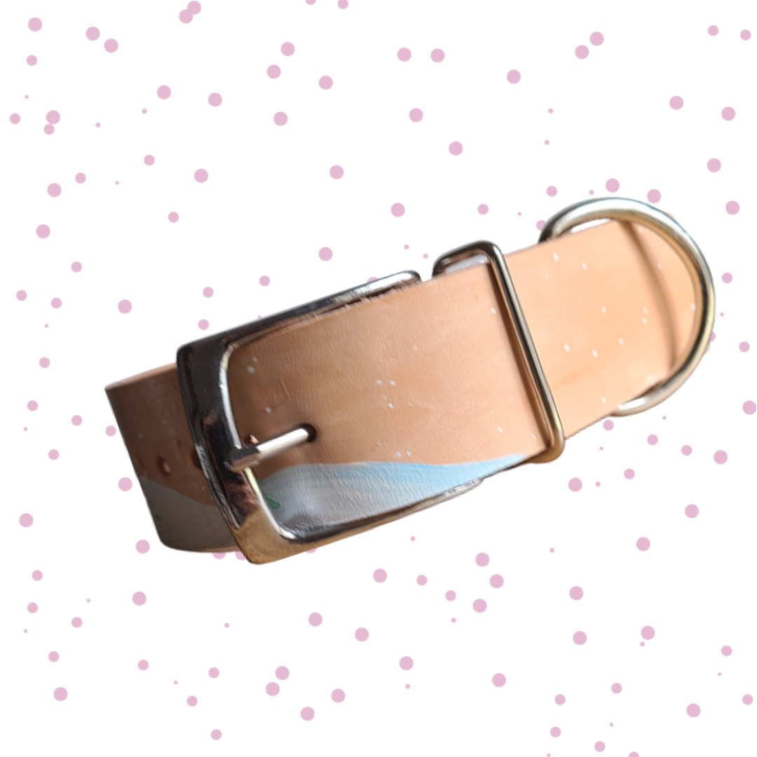 Gingerbread Land - Leather Dog Collar