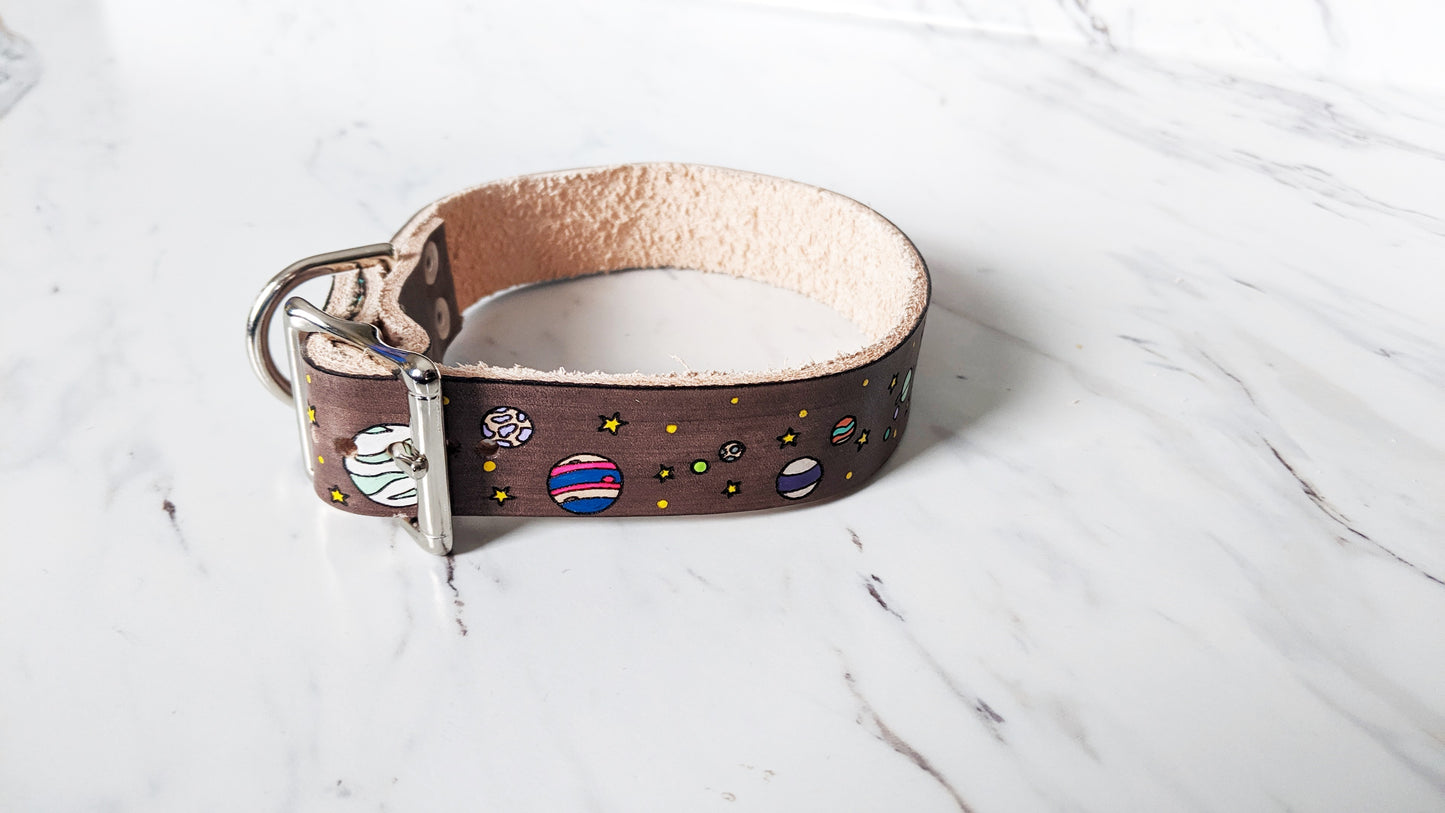 Cosmos - Leather Dog Collar