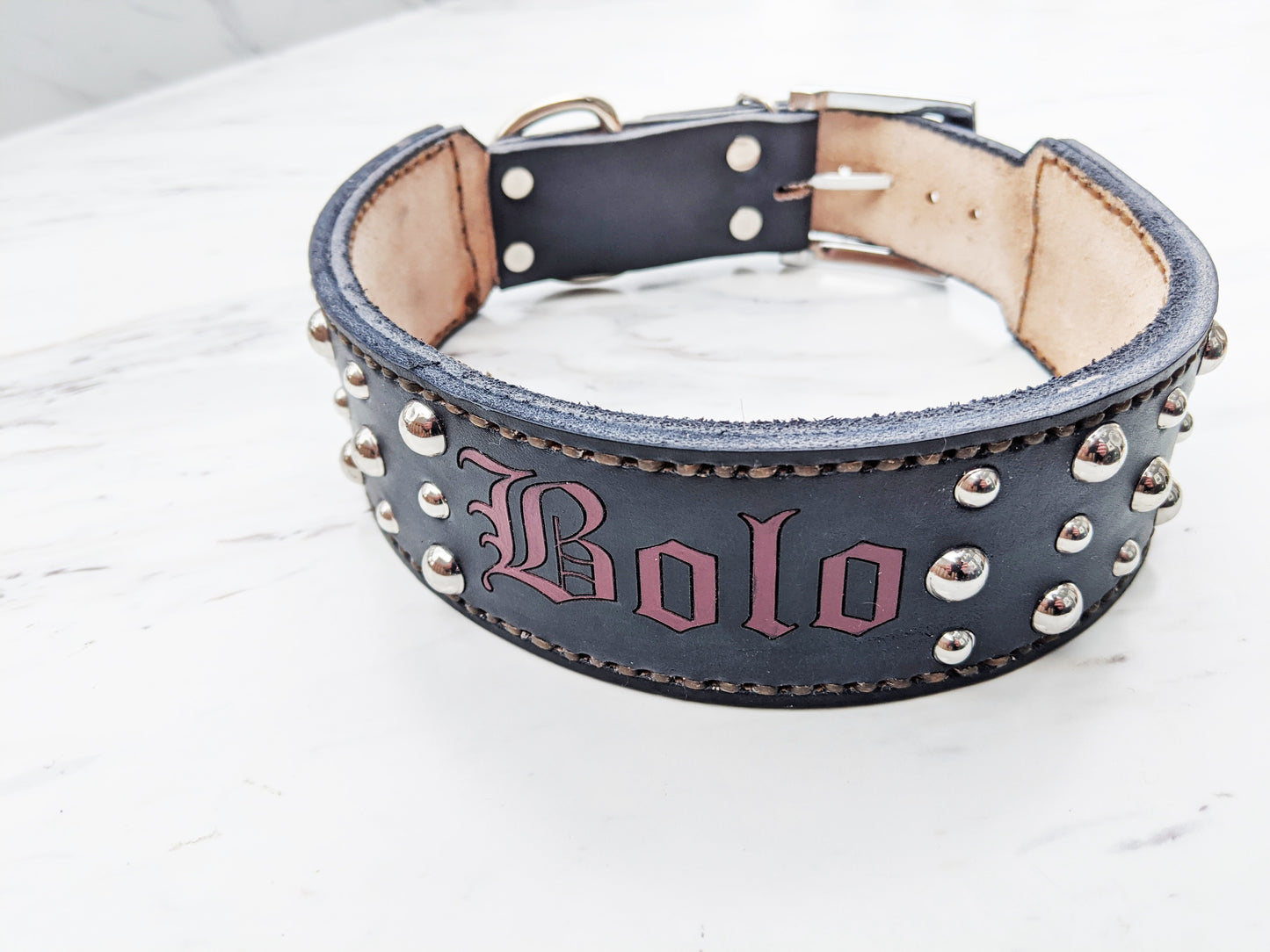 The Tough Stud - Leather Dog Collar