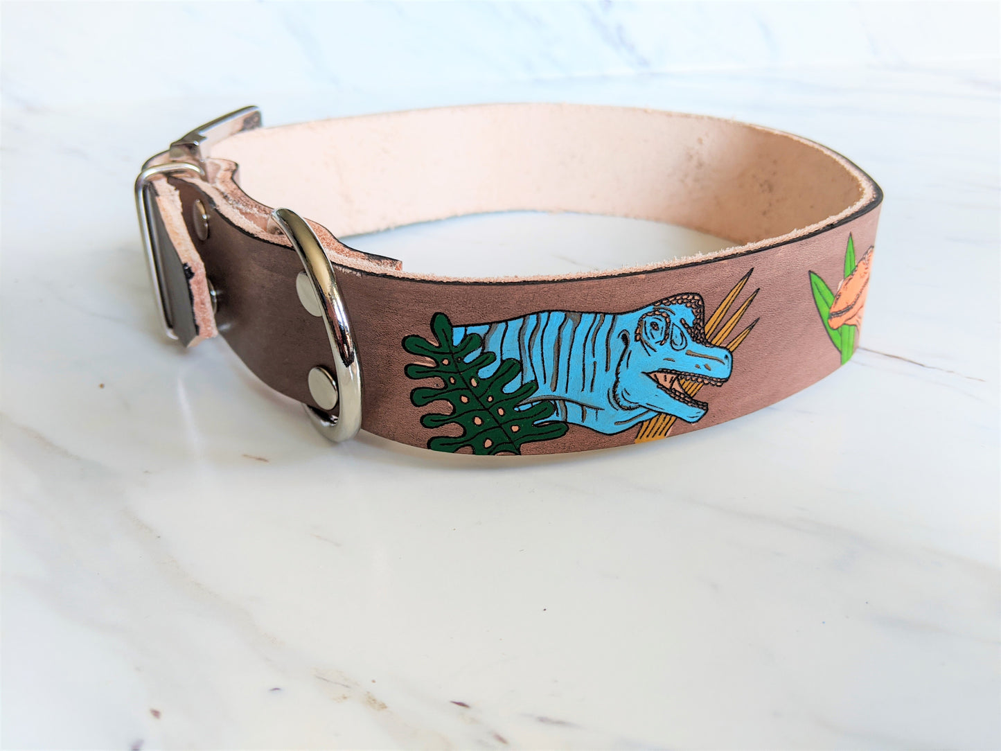 Cretaceous Legends - Leather Dog Collar