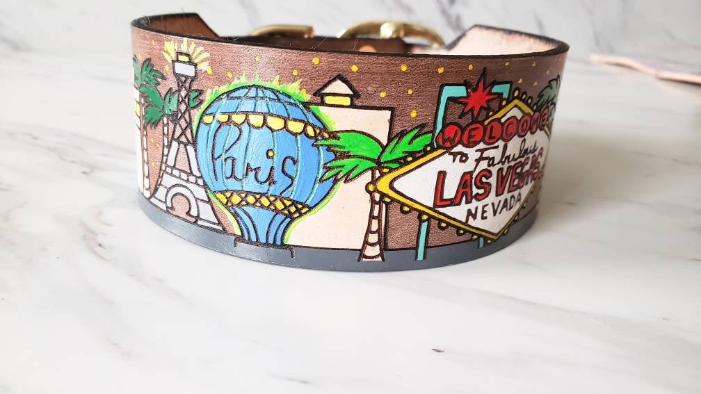 The Strip - Leather Dog Collar