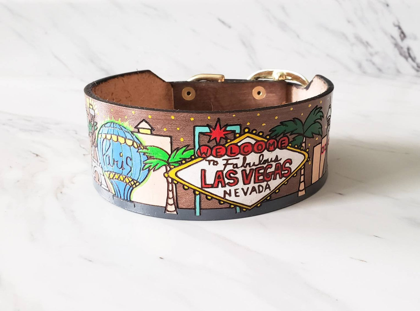 The Strip - Leather Dog Collar